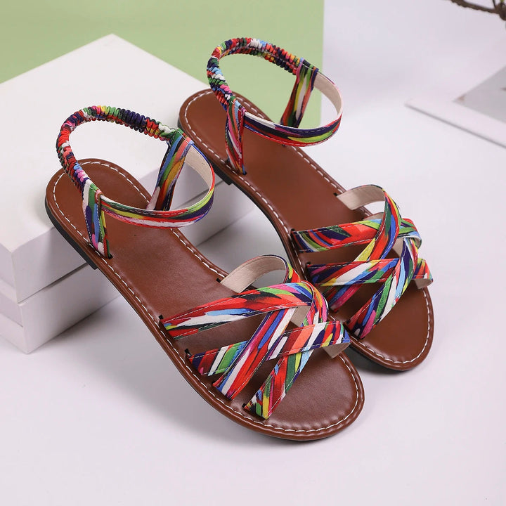 Close-up of the sole of a comfortable unisex strappy sandal, suitable for summer and beachwear