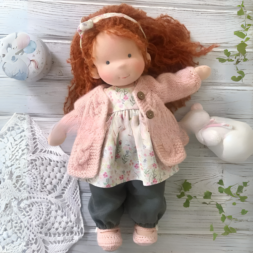 Waldorf doll's expression, designed for imaginative play, allowing child to project emotions