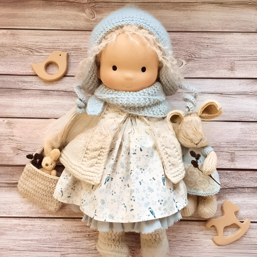 Unisex design organic Waldorf doll, suitable for any child, promotes inclusive imaginative play