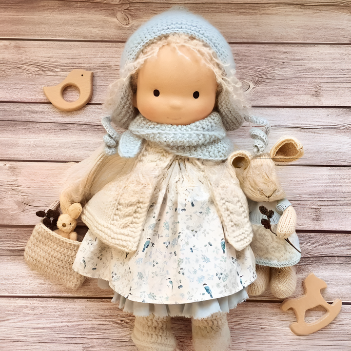 Unisex design organic Waldorf doll, suitable for any child, promotes inclusive imaginative play