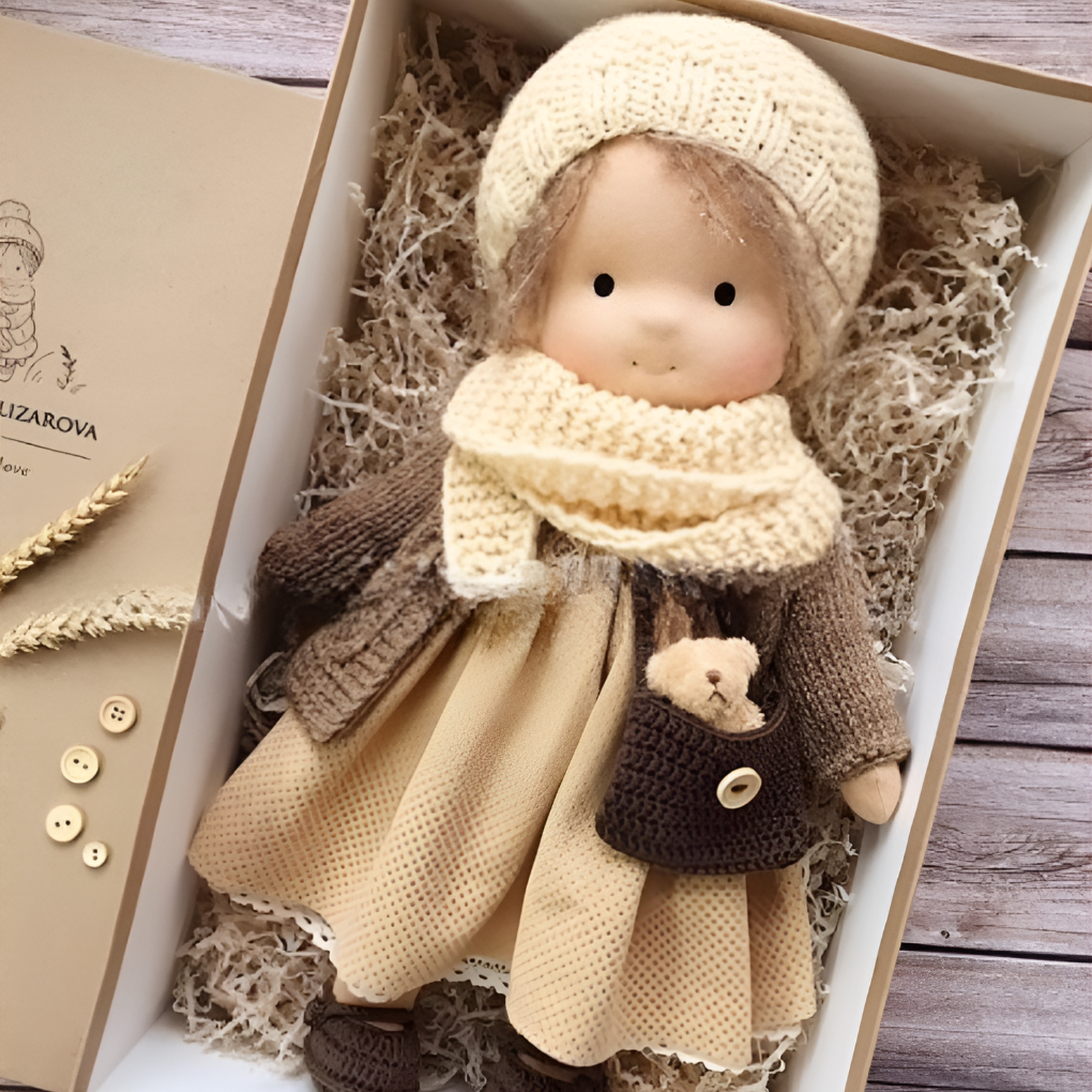 Handmade organic Waldorf doll, an heirloom quality cuddly companion for generations of play