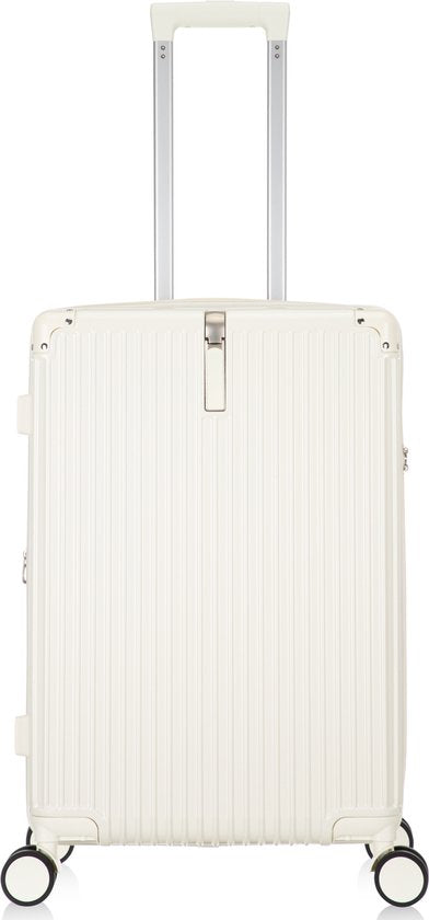 Mykonos unisex hardcase spinner suitcase, a smart travel accessory with advanced features.