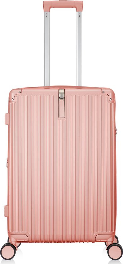 Convenient expandable travel suitcase with smart features for a seamless journey. Hard shell.