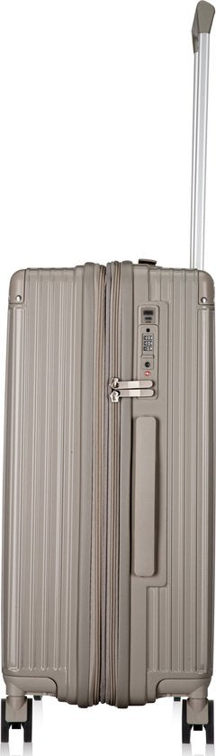 Travel suitcase featuring integrated USB charging port for convenient device power on the go.