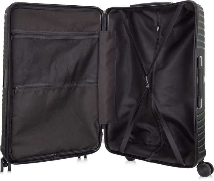 Amalfi blue hard shell travel bag, secure and durable with TSA lock and smooth 360° spinner wheels.