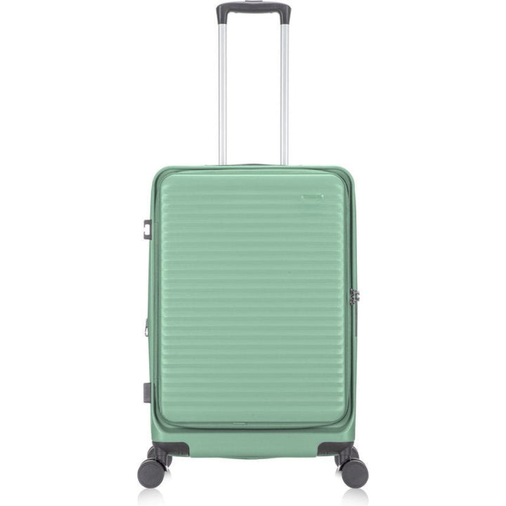 Unisex hard-shell carry-on suitcase with laptop compartment, spinner wheels & TSA lock for secure, easy travel.