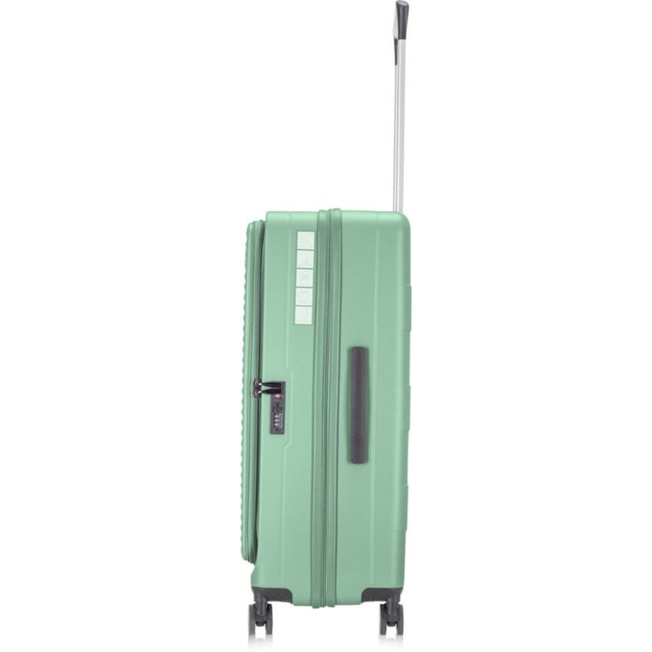 Versatile hard-shell carry-on for business or vacation. Features laptop compartment, TSA lock & multi-directional spinner wheels.