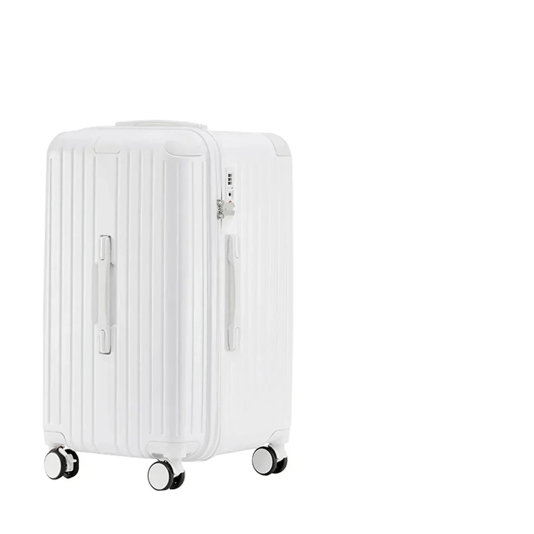 Milano Voyager hard shell expandable suitcase. Secure TSA lock, smooth spinner wheels for unisex travel luggage.