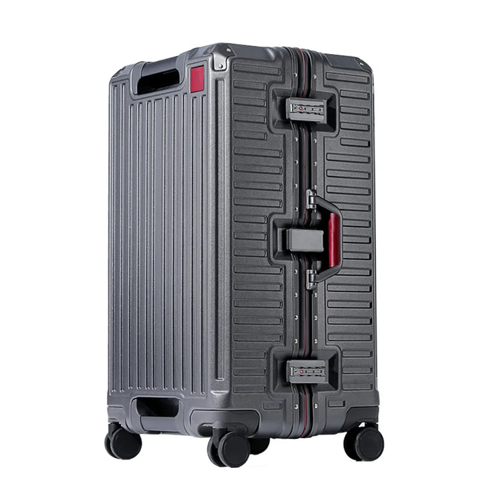 Unisex hard shell travel suitcase with wide grip handle, spinner wheels, & TSA lock. Durable, lightweight luggage.