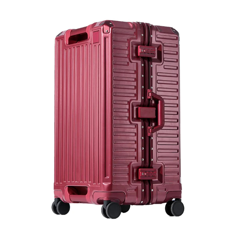 Unisex durable hard shell suitcase. Lightweight travel luggage with wide grip handle, smooth spinner wheels, & TSA lock.