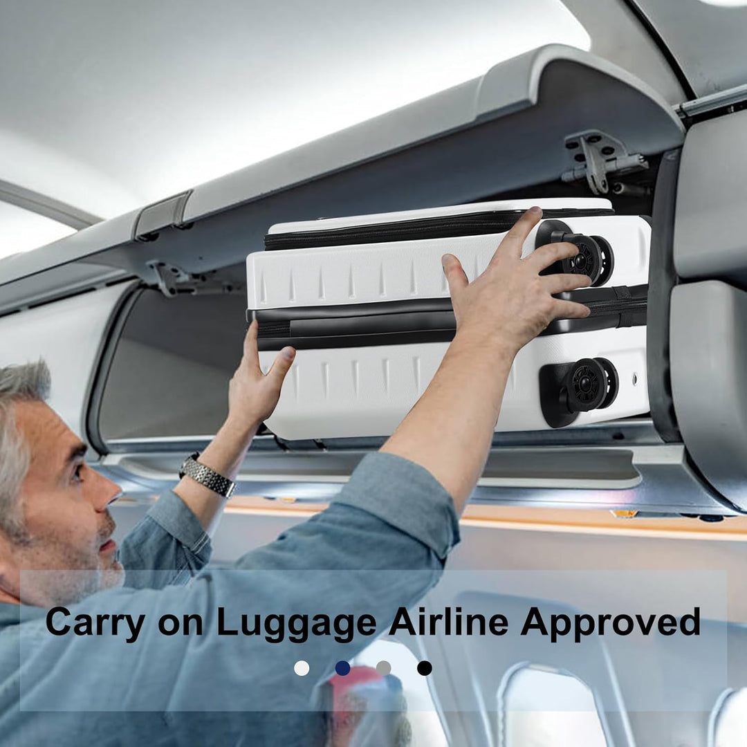 Expandable unisex travel carry-on, hardshell, with secure TSA lock & front access.