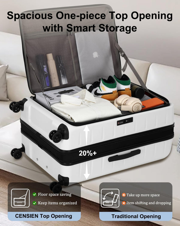 Secure & spacious hardshell carry-on, unisex, with TSA lock and expandable capacity.