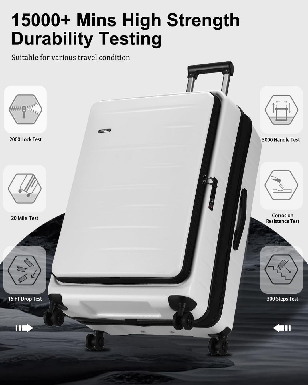 Premium unisex hardshell carry-on, expandable, with TSA lock & smooth spinner wheels.