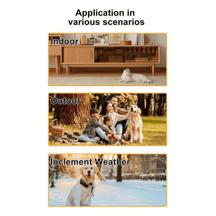 Compact black HD pet collar camera, unobtrusive for dogs & cats' daily wear & outdoor adventures.