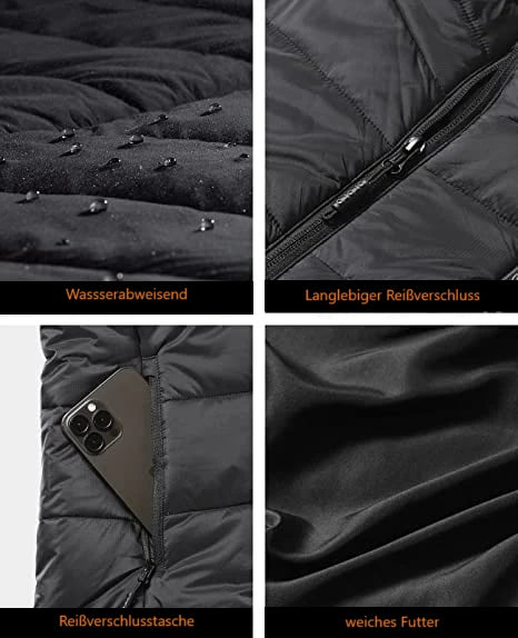 Essential cold weather apparel: unisex heated jacket, adjustable heat, water-repellent for versatile protection.