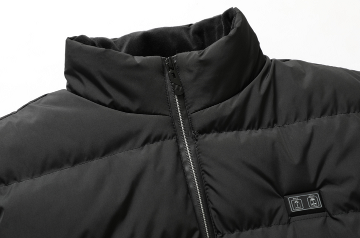 Unisex heated jacket, water-repellent, adjustable warmth, an innovative solution for all your cold weather needs.