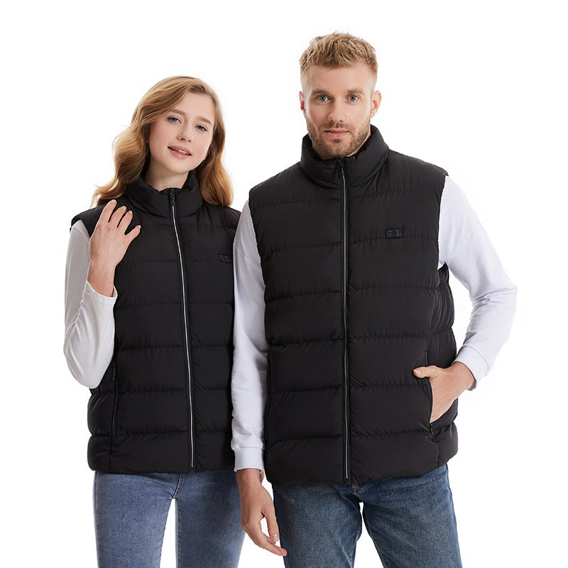 Versatile unisex heated jacket with adjustable warmth, water-repellent, perfect for any cold weather activity.