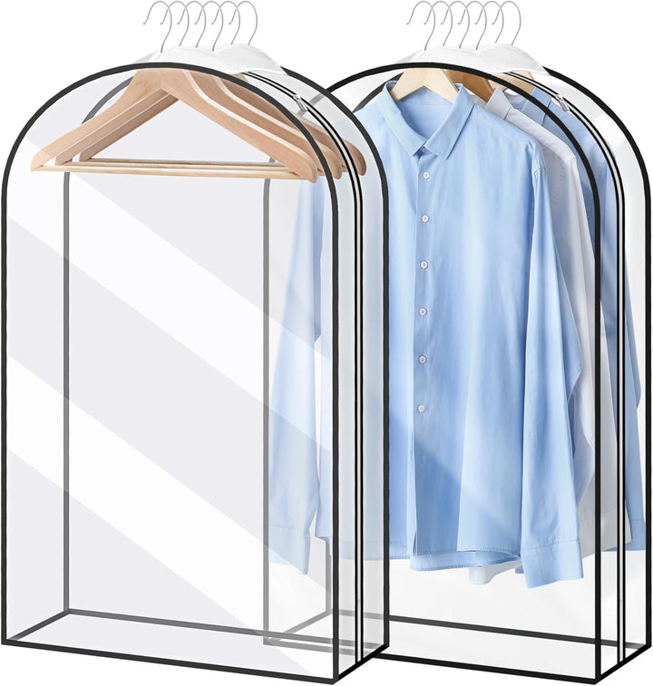 Versatile garment bag for suits, dresses & more. Heavy-duty, clear window, and ample pockets.