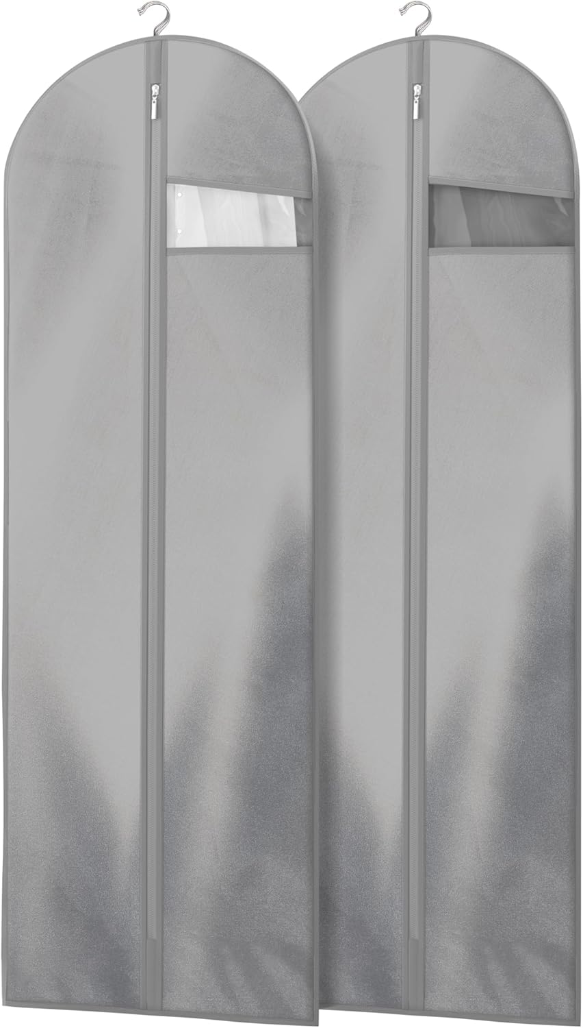 Garment bag for organized travel: Clear window to view contents, pockets for accessories.