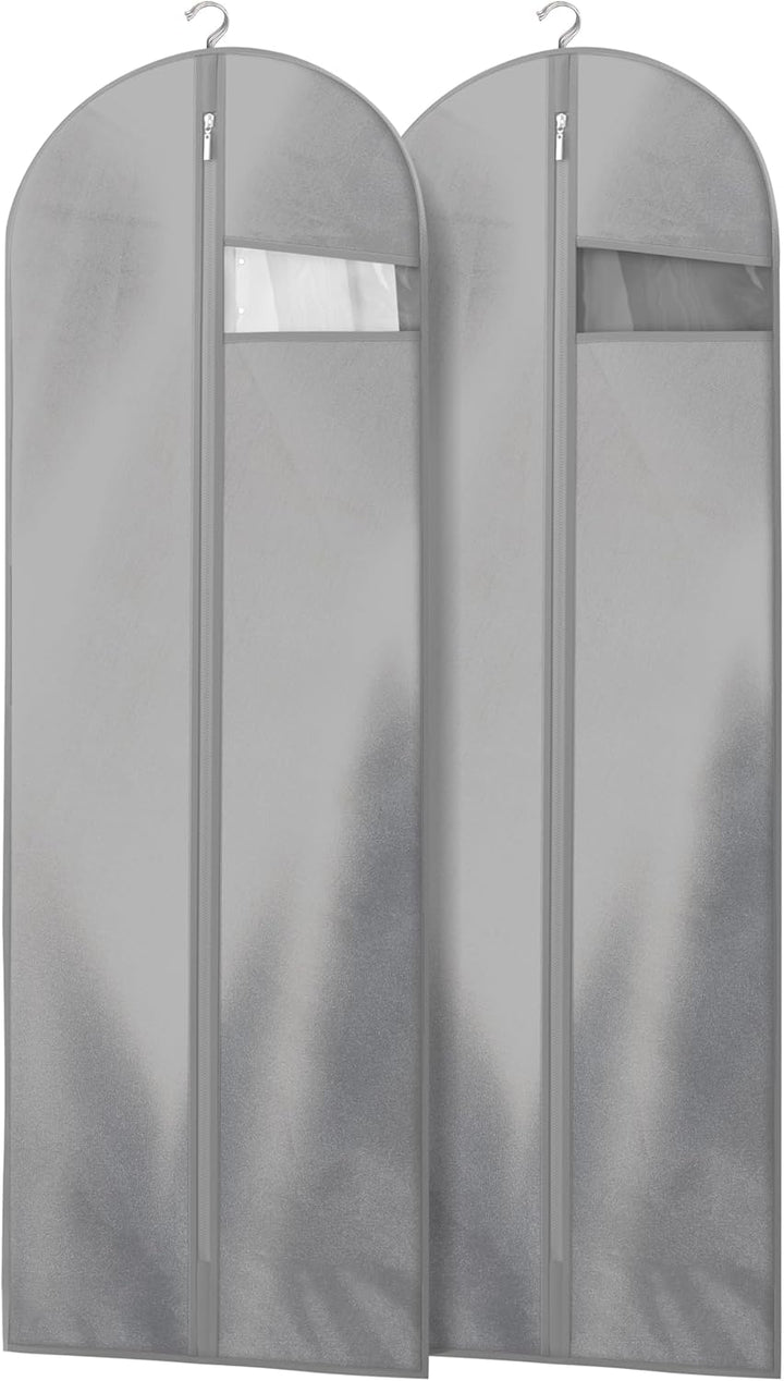 Garment bag for organized travel: Clear window to view contents, pockets for accessories.