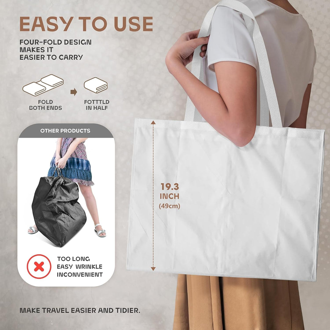 Smart storage: Heavy-duty garment bag keeps suits, dresses dustproof & wrinkle-free.