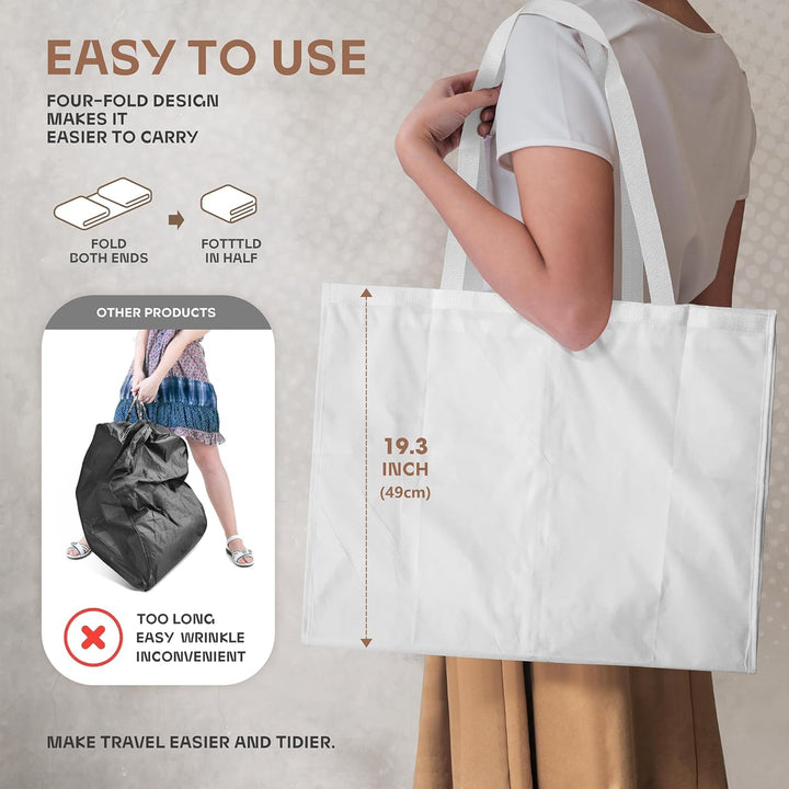 Smart storage: Heavy-duty garment bag keeps suits, dresses dustproof & wrinkle-free.