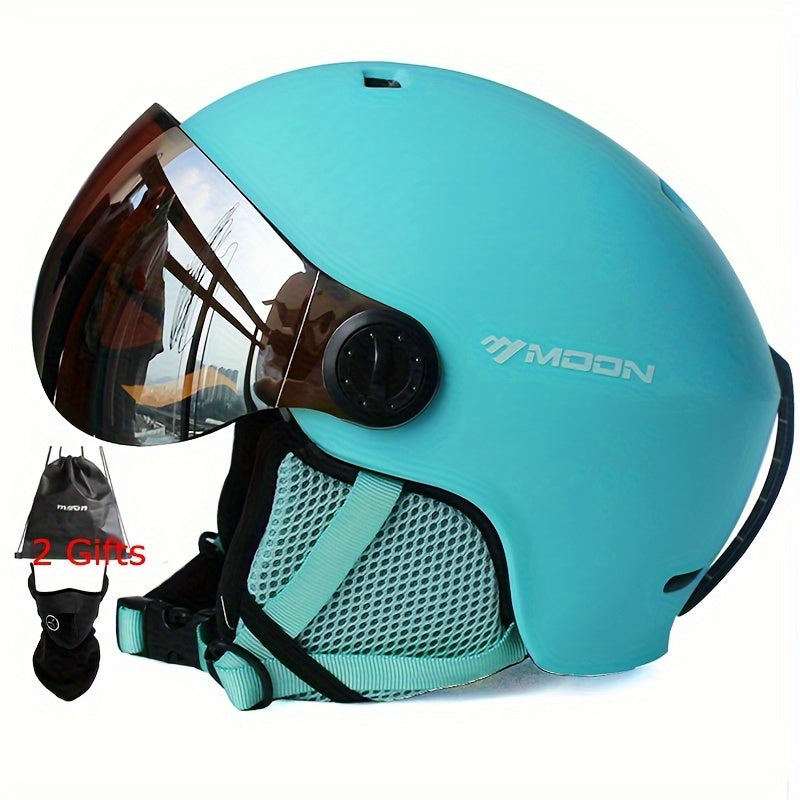 Adjustable unisex ski helmet ensures a snug & safe fit for snowboarding & winter sports head protection.