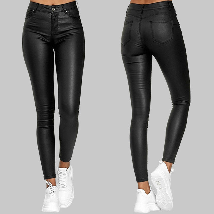 Sleek high-waist unisex skinny pants, offering a fashionable stretch fit for comfort and versatile styling.