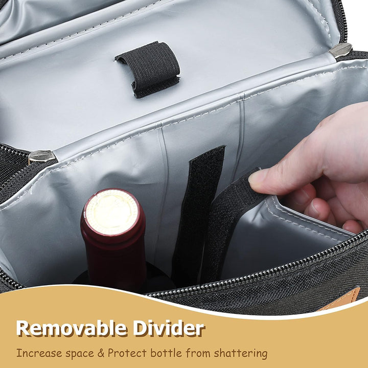 Keep two wine bottles chilled with this versatile insulated drink cooler bag. Perfect for any occasion.