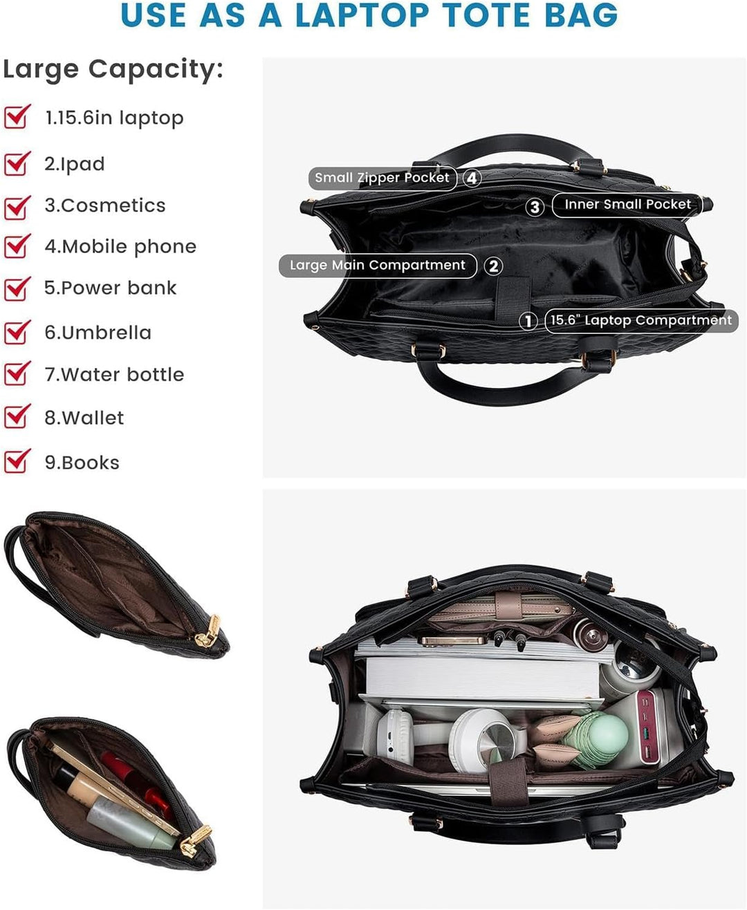 Stylish unisex insulated work and travel tote bag, designed for durability and convenient everyday carry.