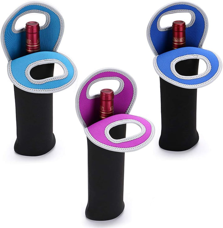 Unisex insulated wine carrier, dual bottle tote for travel and picnics.