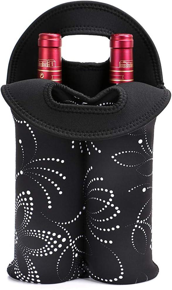 Chic insulated wine bottle bag, dual capacity, a must-have travel accessory.