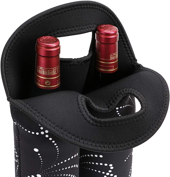Insulated wine gift bag, dual bottle carrier for friends & family on the go.