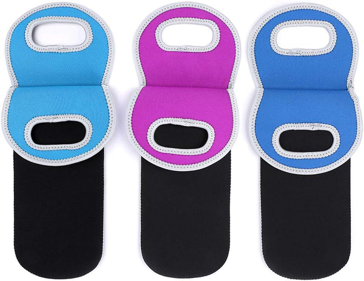 Sleek insulated dual wine bottle carrier, neoprene material for durability.