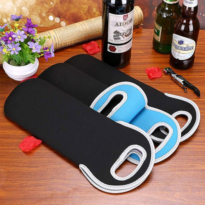Insulated wine cooler for two bottles, a practical travel & outdoor solution.