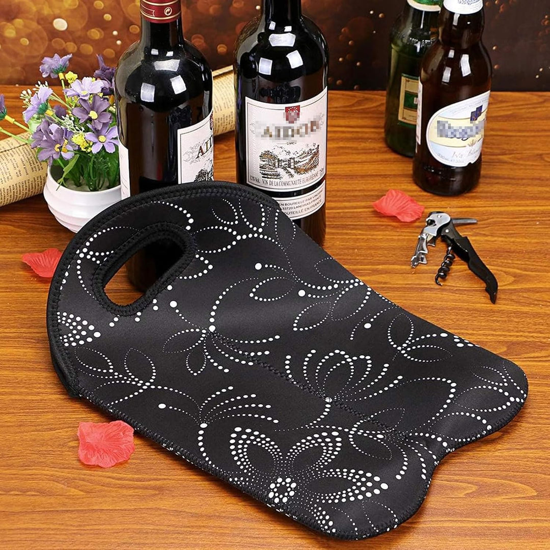 Travel-friendly insulated wine tote, designed for two bottles.