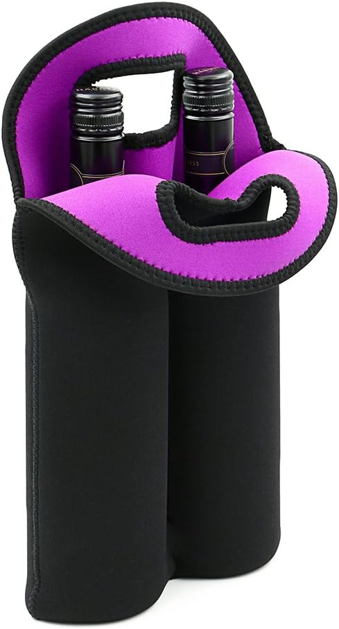 Stylish insulated wine cooler bag, ideal for two bottles on the go.