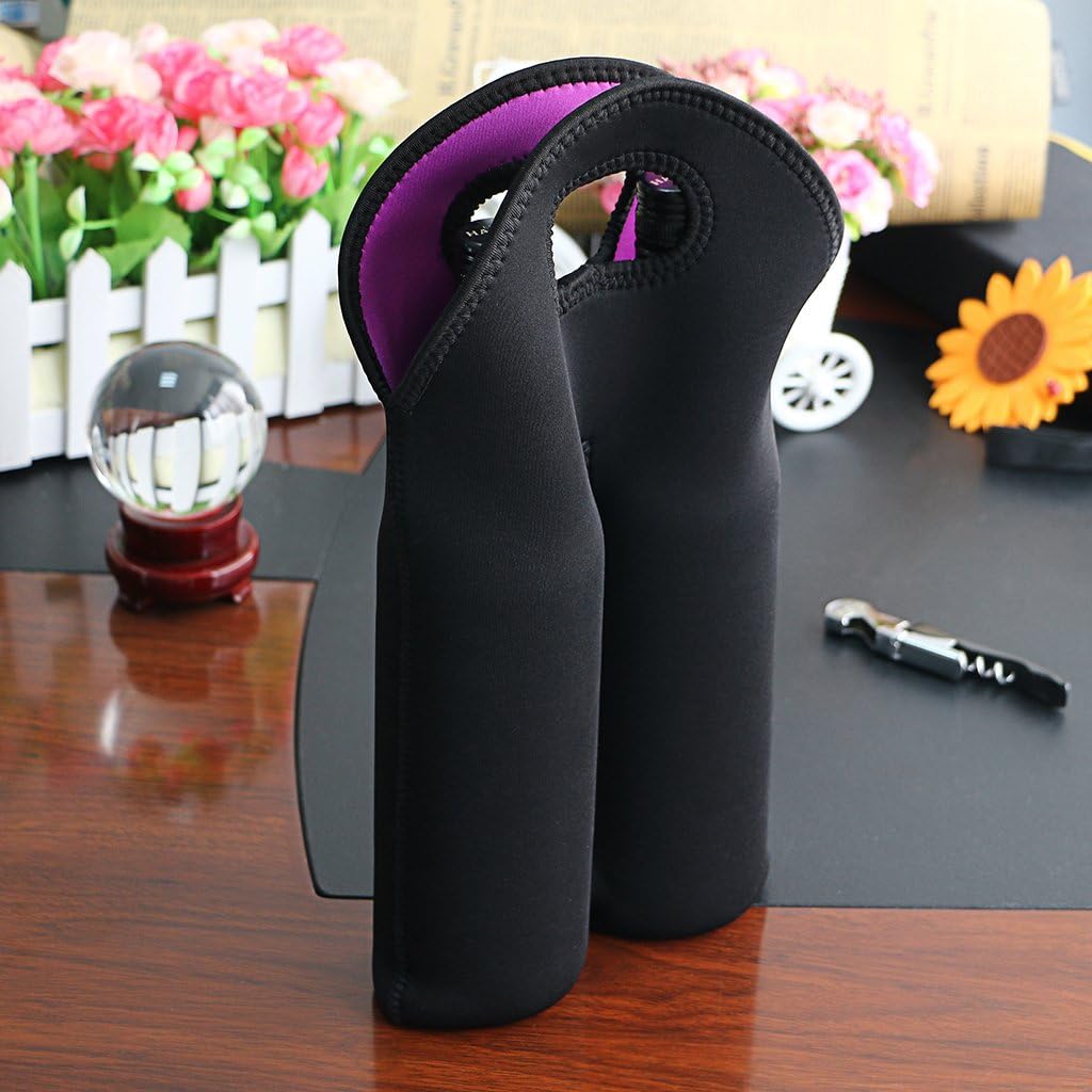 Premium neoprene wine carrier, insulated for two bottles, great for travel.