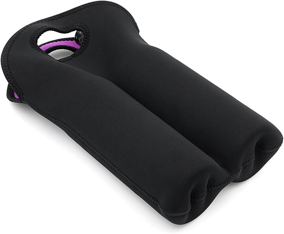 Unisex travel wine bag, insulated dual bottle tote for outdoor adventures.