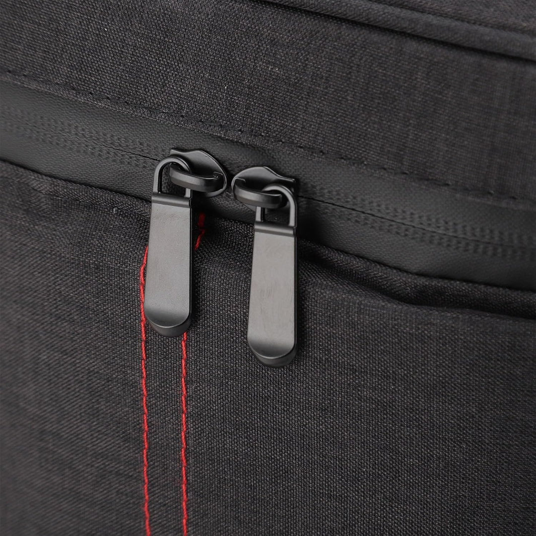 Black insulated 2-bottle wine carrier tote, a perfect portable cooler accessory for wine.