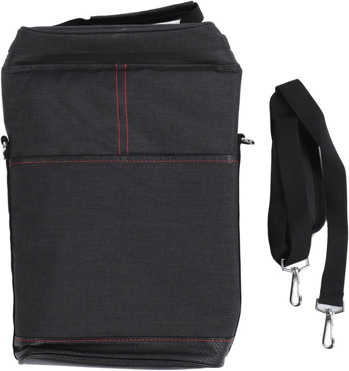 Durable canvas 2-bottle wine carrier, insulated for outdoor adventures and picnics.