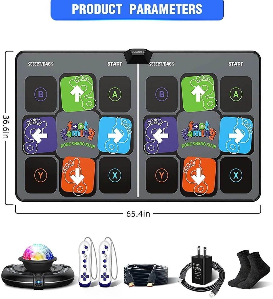 Vibrant interactive dance mat, perfect for engaging family fitness and home workout games.