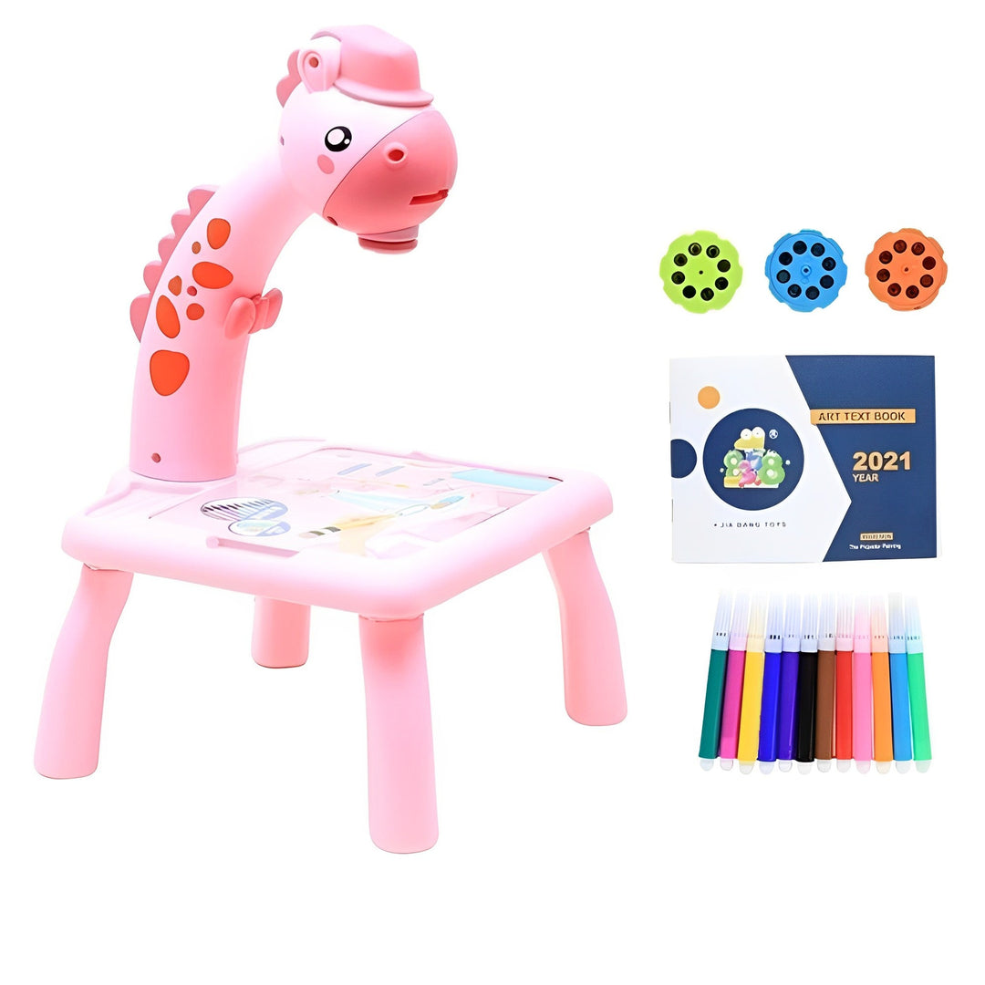 Kids educational drawing projector table, perfect for creative play & learning. A fun art activity gift.