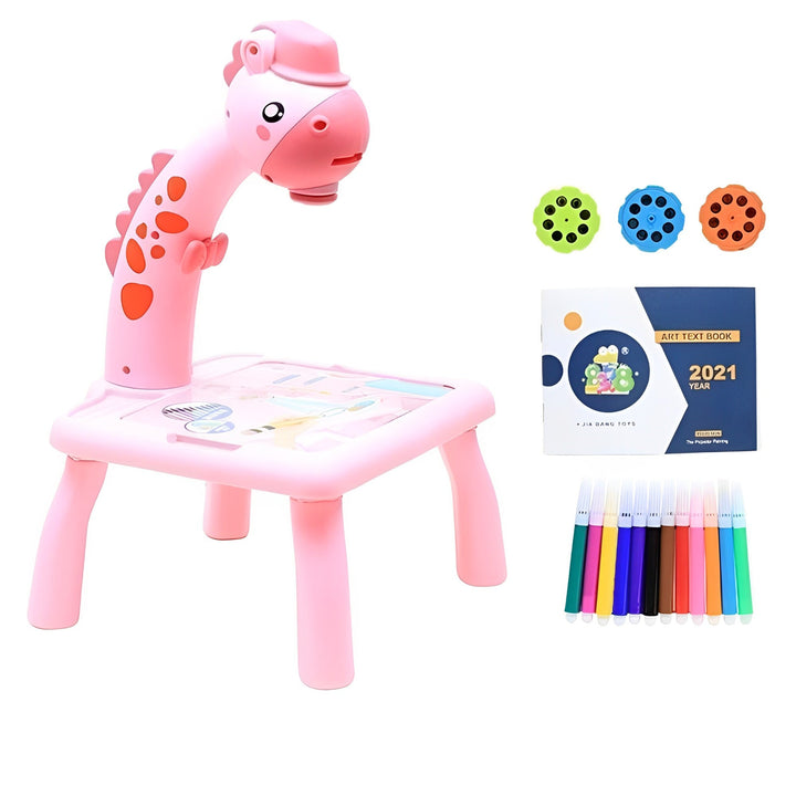 Kids educational drawing projector table, perfect for creative play & learning. A fun art activity gift.