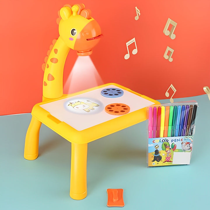 Unisex LED drawing projector table, an interactive learning toy for kids. Develops creativity & drawing skills.