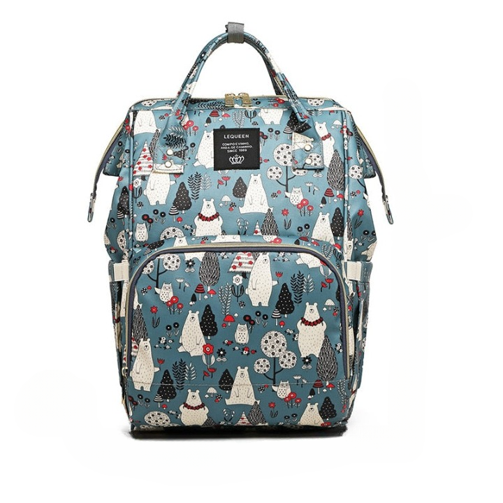 Unisex ergonomic waterproof travel diaper backpack with padded straps, comfortable for new parents.