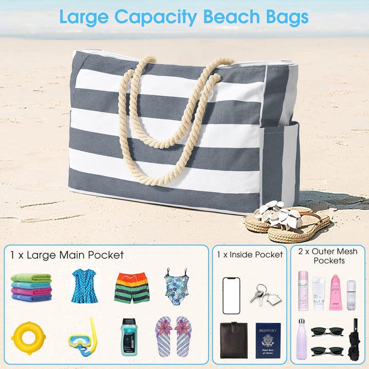 High-capacity large waterproof tote for travel, work, beach. Unisex shoulder bag.