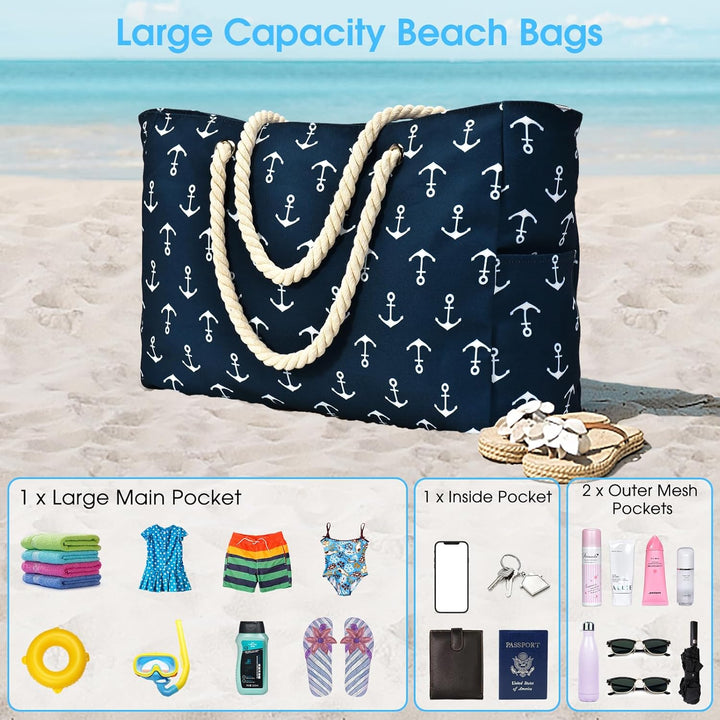 Easy-clean large waterproof tote bag, unisex, perfect for gym & travel.