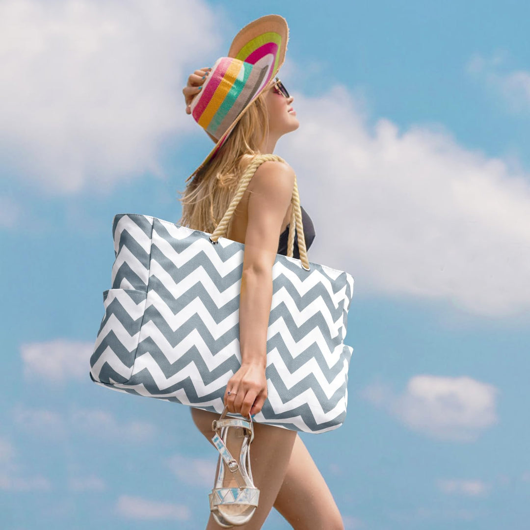 Modern design large waterproof tote, unisex, for daily style & function.