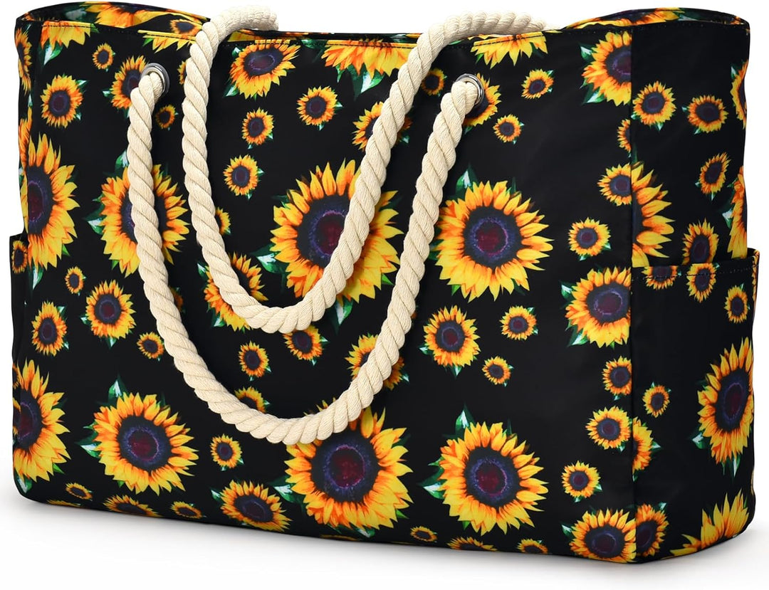 Expandable large waterproof tote bag, unisex for extra space on trips.